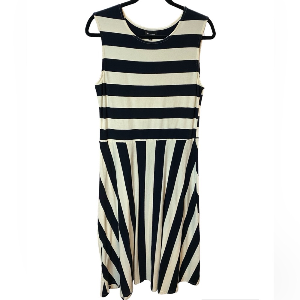Who What Wear Cream/Black Striped Dress